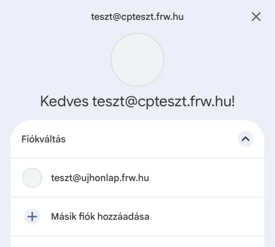 Fiókváltás: a másik postafiók, Másik fiók hozzáadása