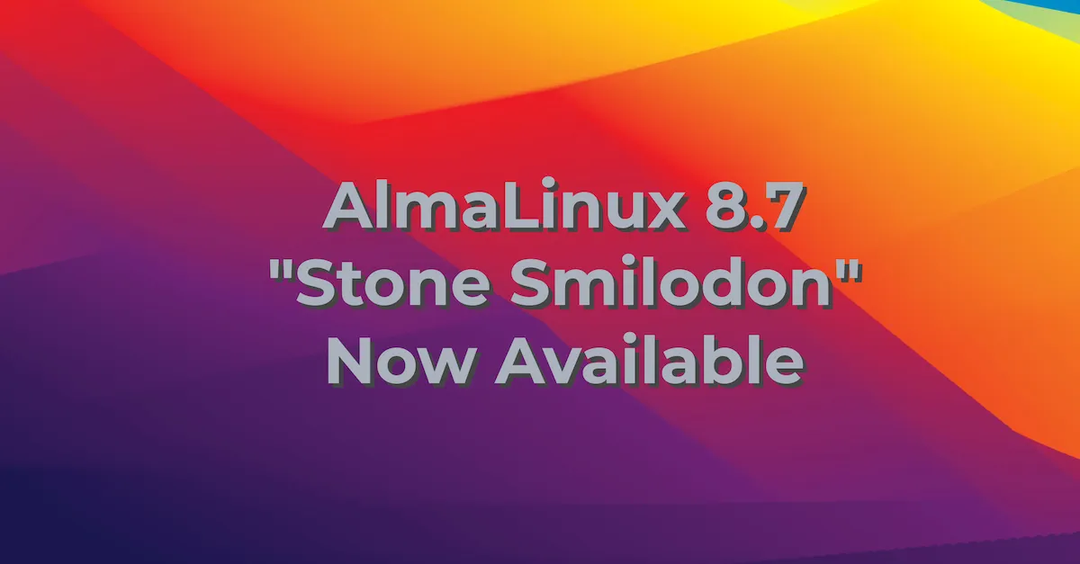 AlmaLinux 8.7 elérhető blog OG kép