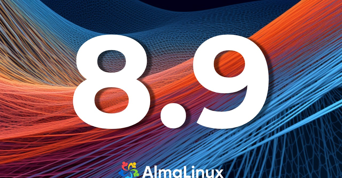 AlmaLinux 8.9 elérhető blog OG kép